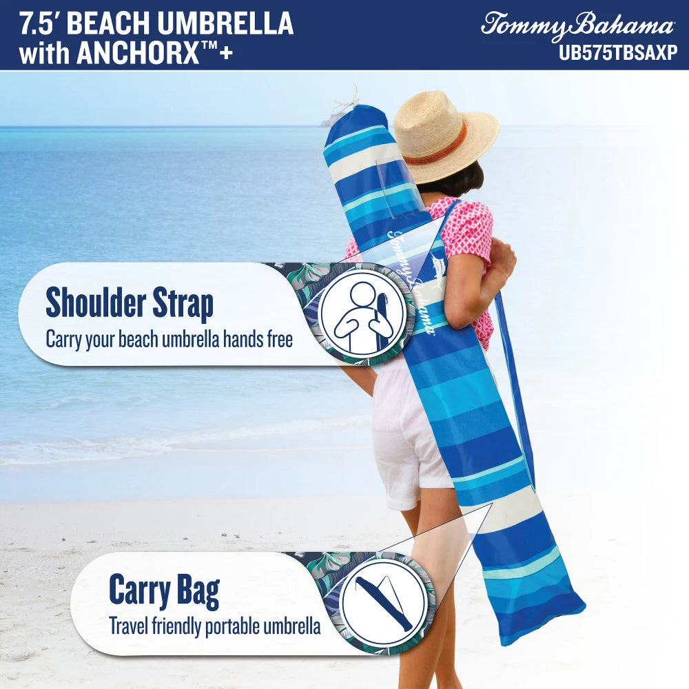 Tommy Bahama 7.5ft Beach Umbrella With Anchorx+ - image 29