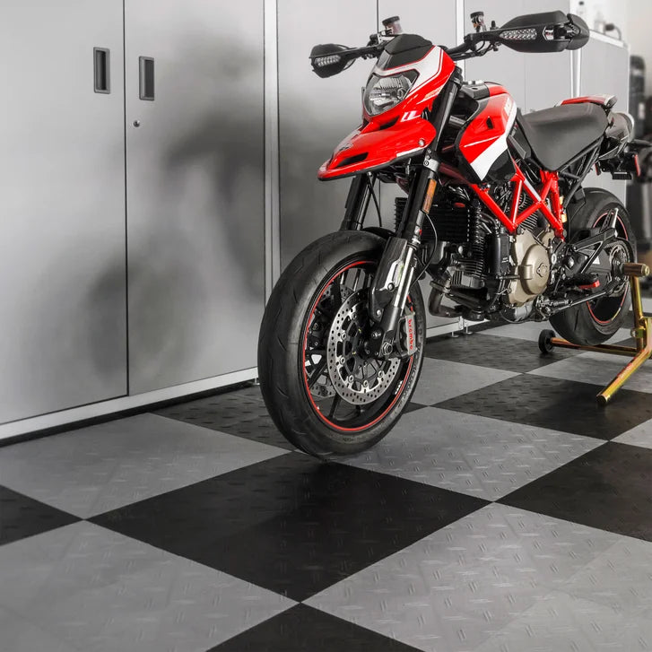 [color:alloy] MotoFloor Modular Garage Flooring Tiles 48 square feet per Box 1' x 1' Tiles - Alloy - image 19