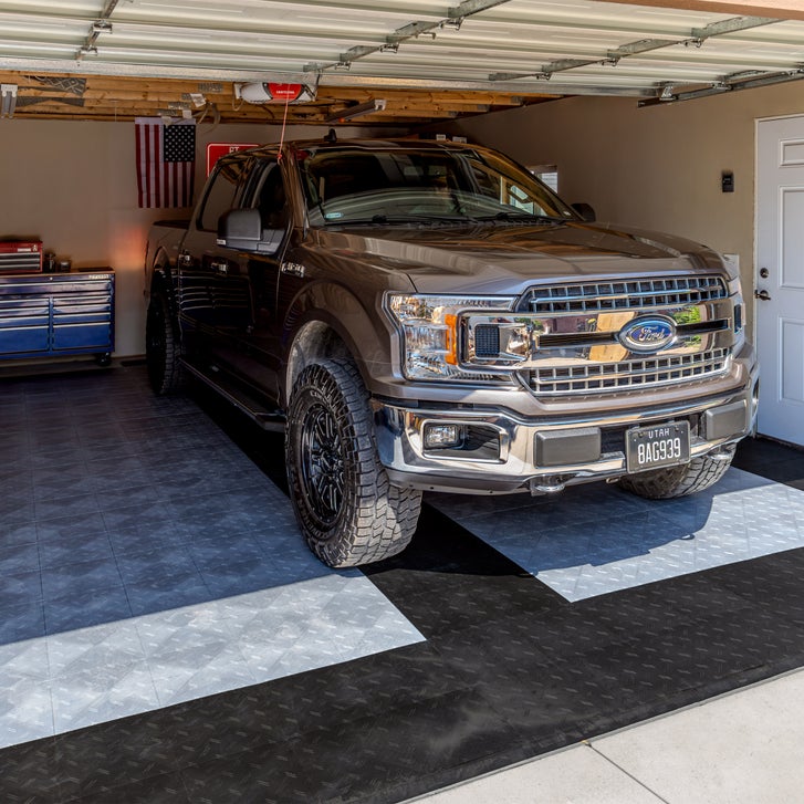 [color:alloy] MotoFloor Modular Garage Flooring Tiles 48 square feet per Box 1' x 1' Tiles - Alloy - image 20