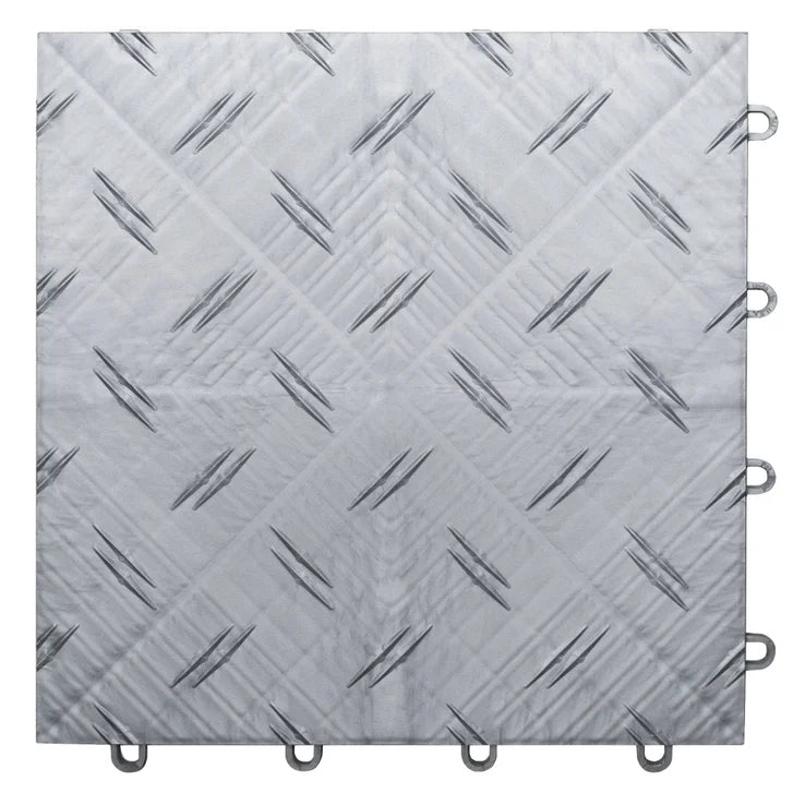 [color:alloy] MotoFloor Modular Garage Flooring Tiles 48 square feet per Box 1' x 1' Tiles - Alloy - image 22