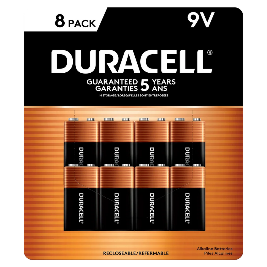 Duracell 9V Alkaline Batteries, 8-count