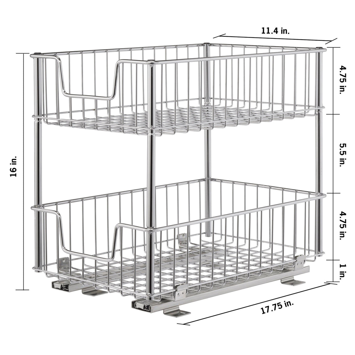 TRINITY EcoStorage 2-tier Wire Drawer with Slides, 2-pack