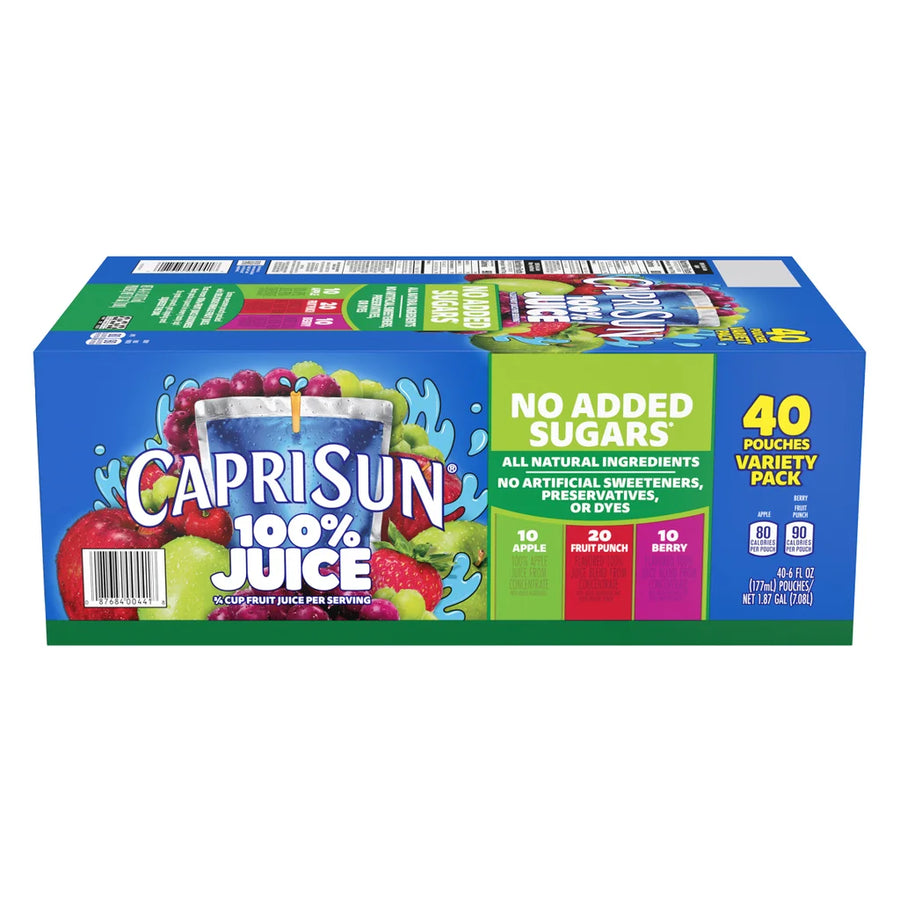 Capri Sun, 100% Juice, Variety Pack, 6 fl oz, 40-count