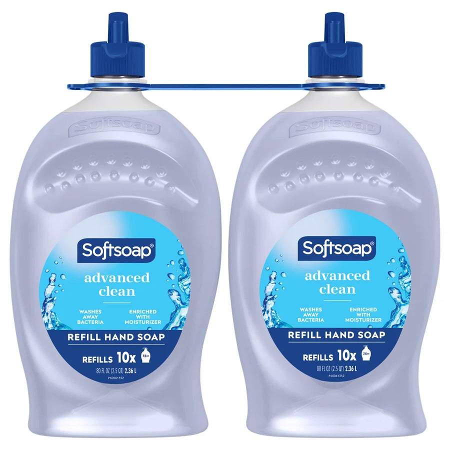 Softsoap Advanced Clean Liquid Hand Soap Refill 80 oz, 2-pack