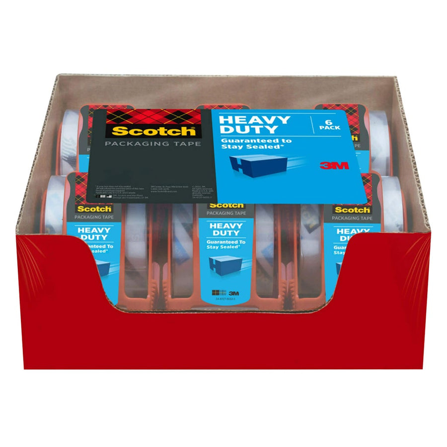 Scotch Shipping Packaging Tape with Dispenser, Heavy Duty, 1.88" x 19.4 yds, 6-count