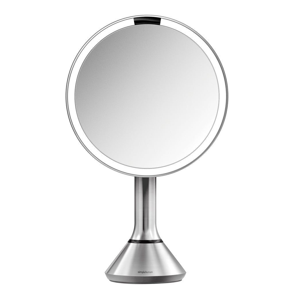 [color:silver] simplehuman 8” Round LED Sensor Mirror with 5x and 10x Magnification - Silver - image 2