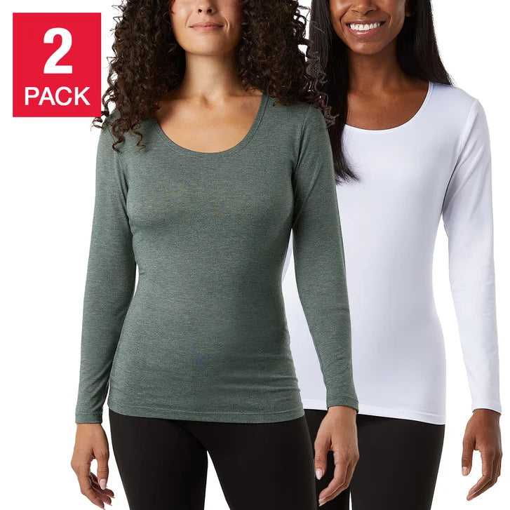 32 Degrees Women's Heat Tee, 2-pack