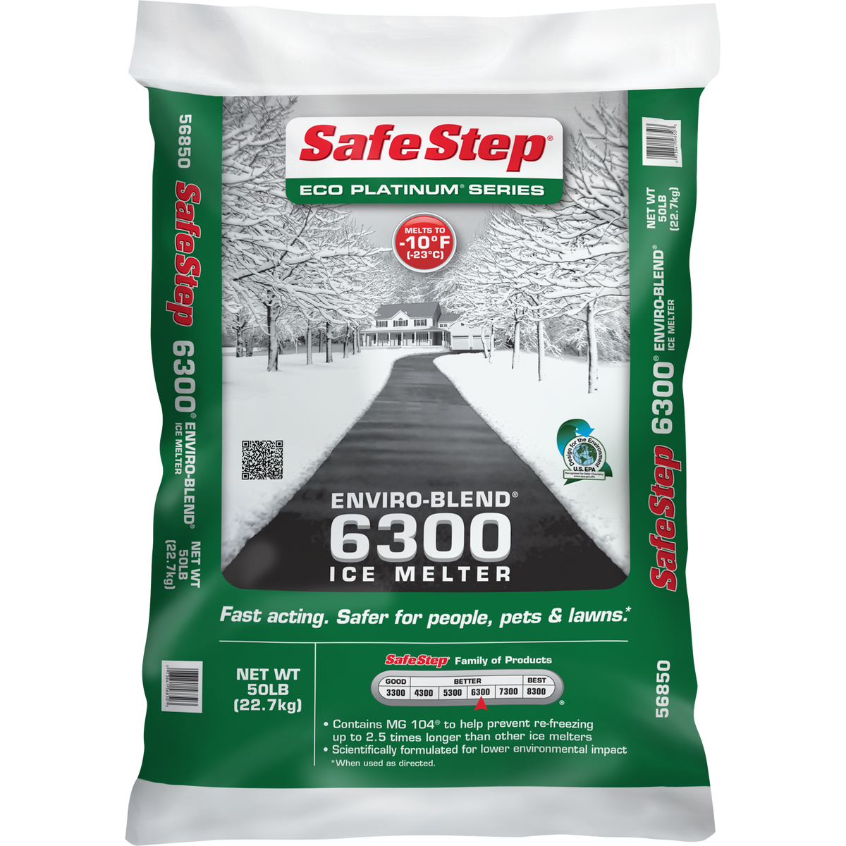 Safe Step Enviro-Blend 6300 Ice Melter, Eco Platinum Series, 50 lbs