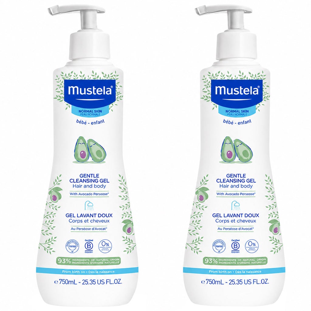 Mustela Baby Gentle Cleansing Gel - Baby Hair & Body Wash, 25.35 fl oz, 2-pack - product image