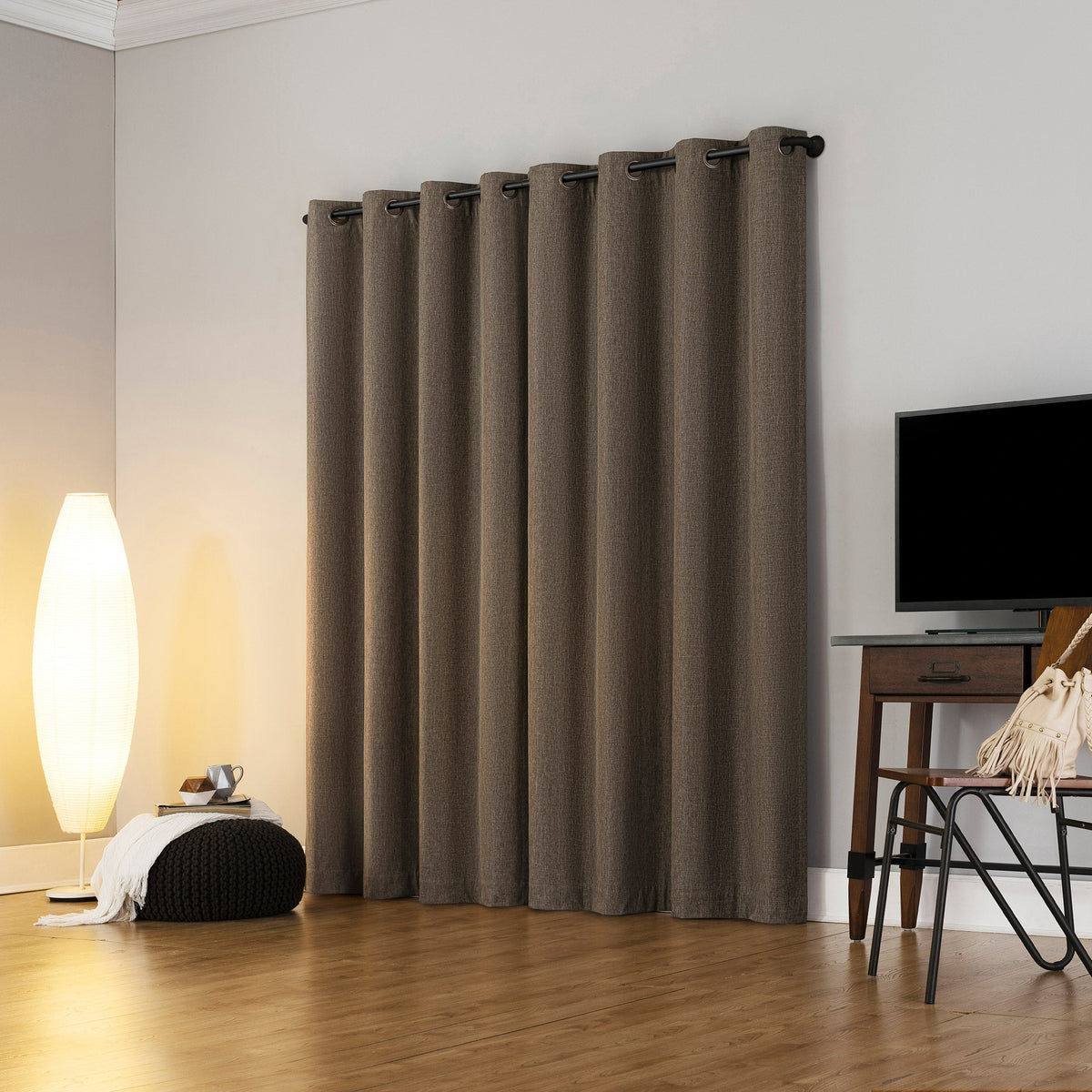Sun Zero Pratt Tonal Texture Fleece Insulated 100% Blackout Window Curtains