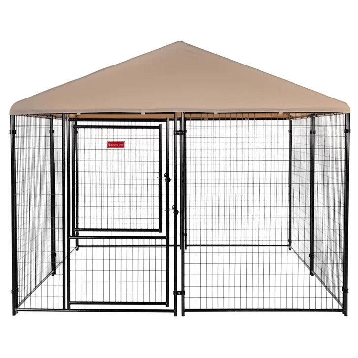 Lucky Dog STAY Series Presidential Dog Kennel 10'x10' with Privacy Screen - image 1