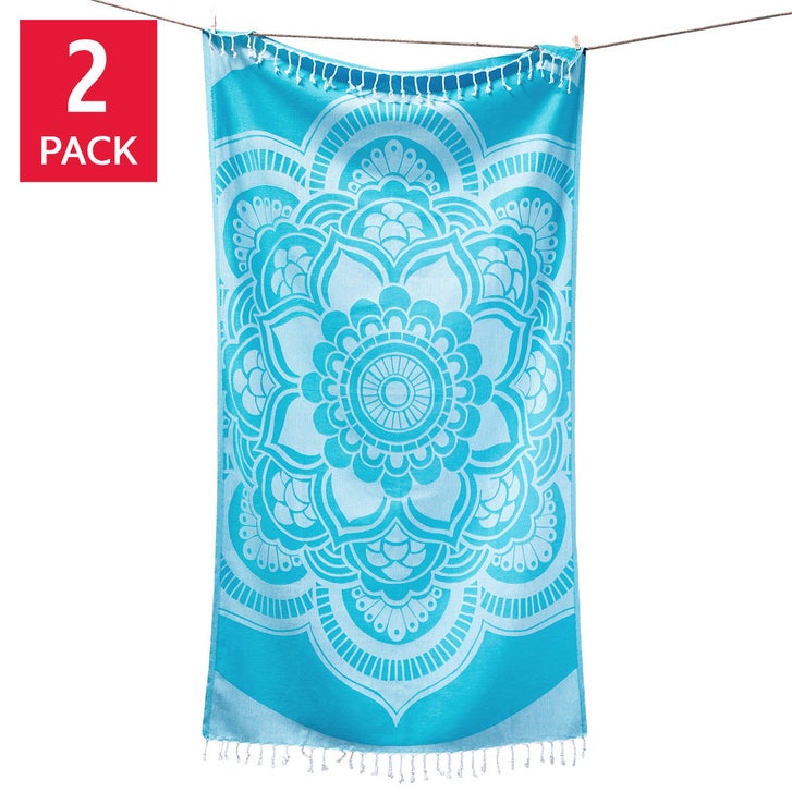 Turkish Towel Company Mandala Jacquard Peshtemal Towel, 2-piece - image 1