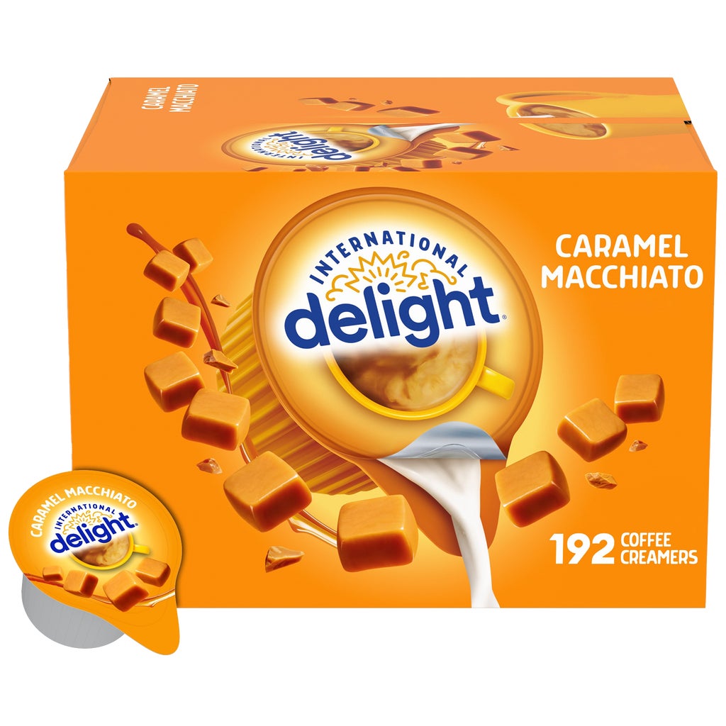 International Delight Liquid Coffee Creamer Singles, Non-Dairy, Caramel Macchiato, 0.44 fl oz, 192 ct