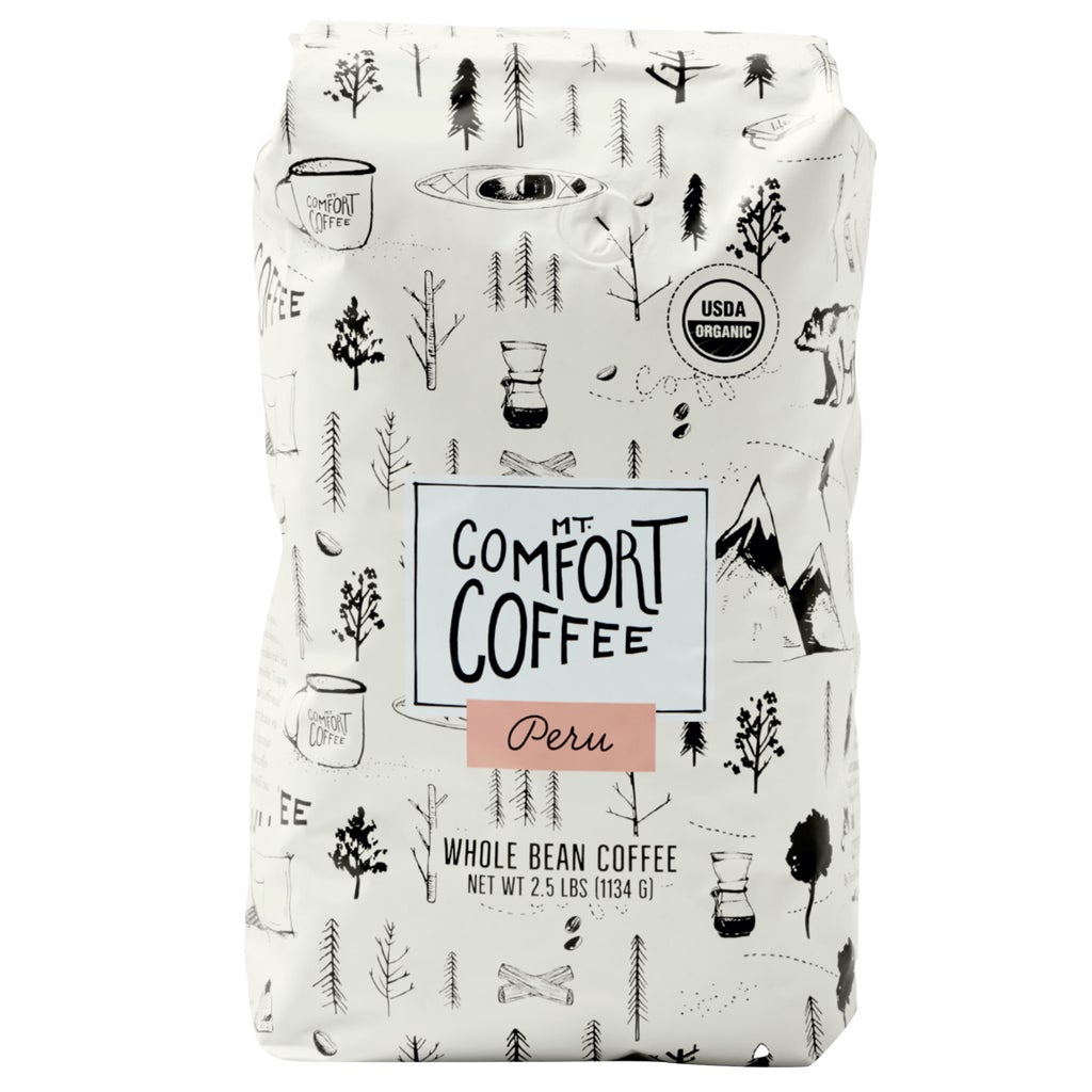 Mt. Comfort Peru Whole Bean Coffee, Medium Roast, 2.5 lbs