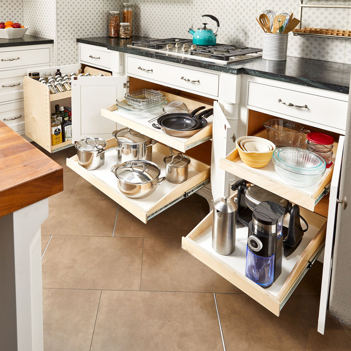 Made-To-Fit Slide-out Shelves for Existing Cabinets by Slide-A-Shelf