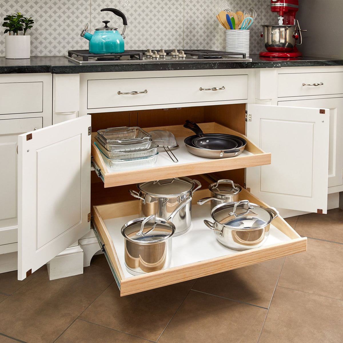 Made-To-Fit Slide-out Shelves for Existing Cabinets by Slide-A-Shelf