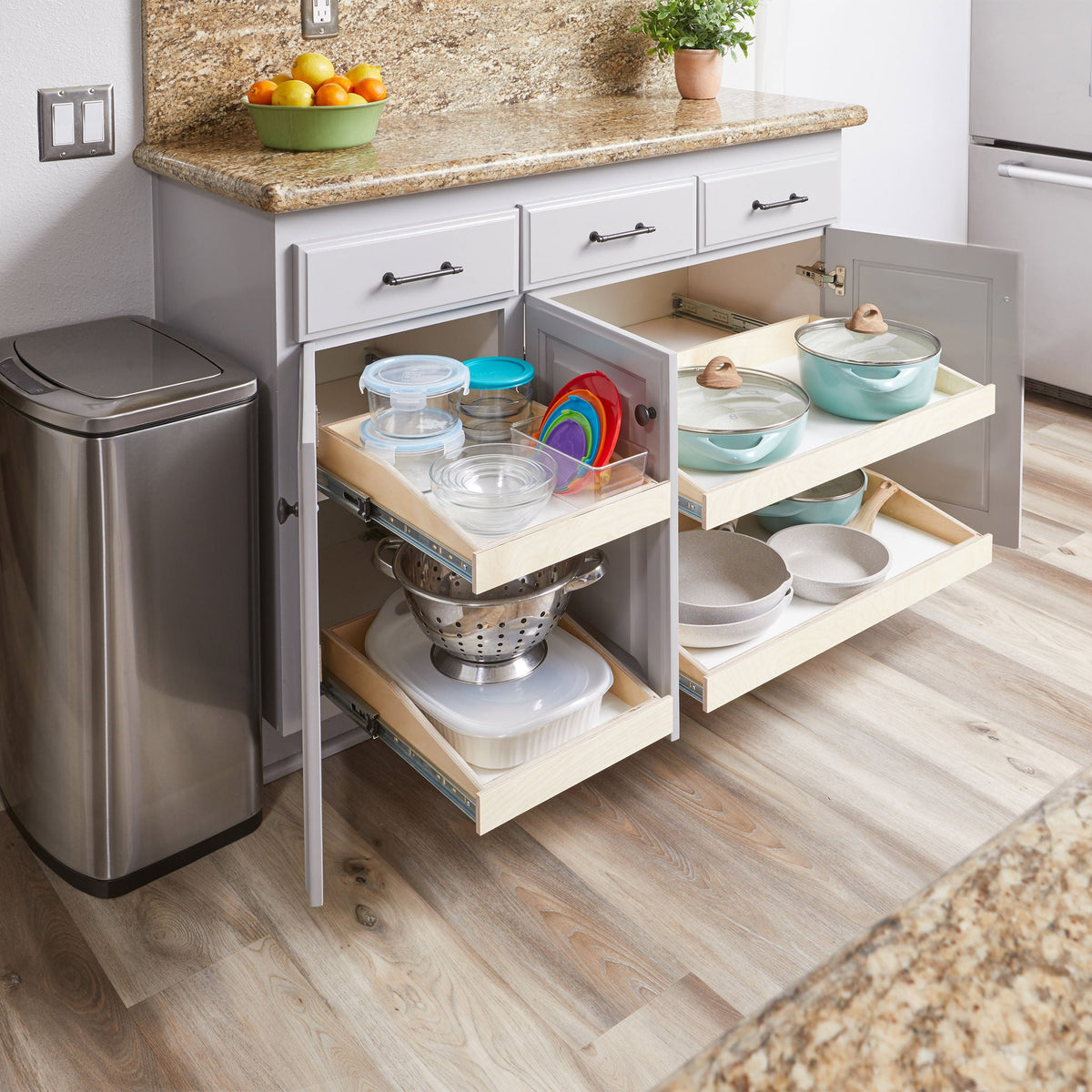 Made-To-Fit Slide-out Shelves for Existing Cabinets by Slide-A-Shelf