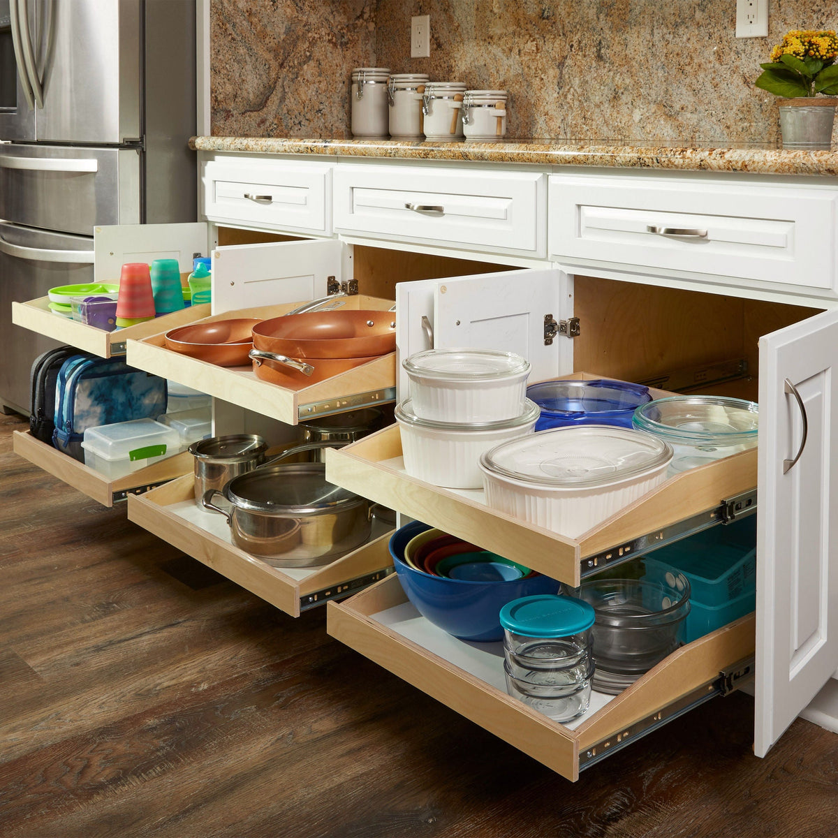 Made-To-Fit Slide-out Shelves for Existing Cabinets by Slide-A-Shelf
