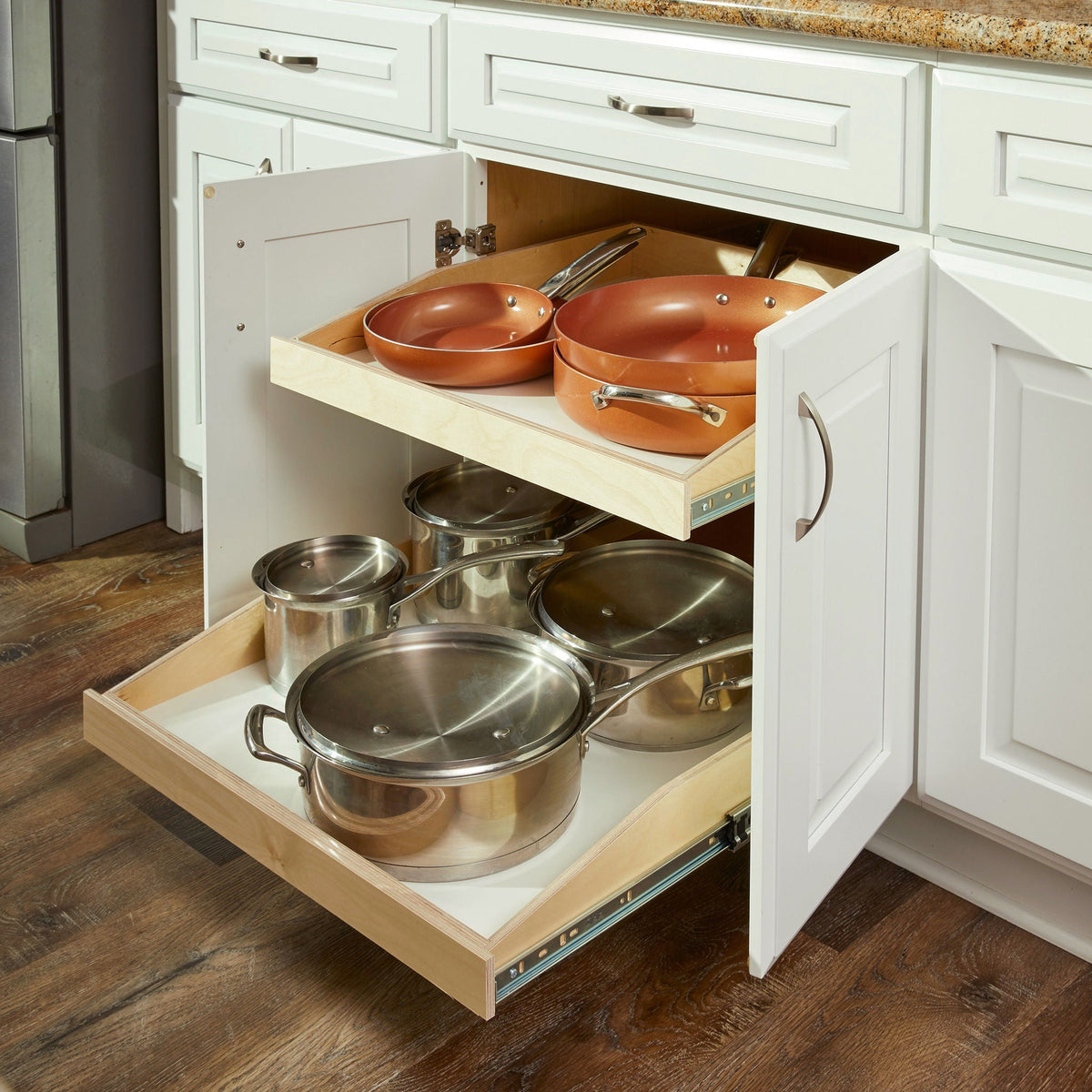 Made-To-Fit Slide-out Shelves for Existing Cabinets by Slide-A-Shelf