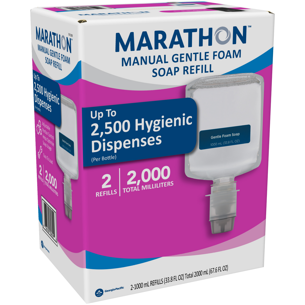 Marathon Manual Gentle Foam Soap Refill, 33.8 fl oz, 2 ct
