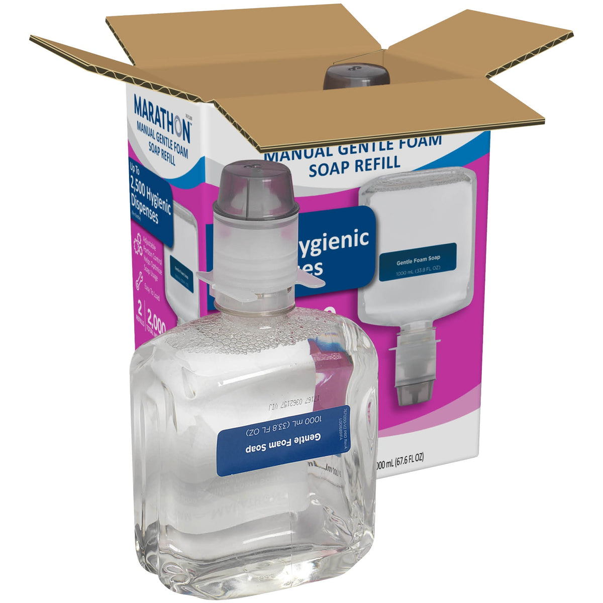 Marathon Manual Gentle Foam Soap Refill, 33.8 fl oz, 2 ct - image 2