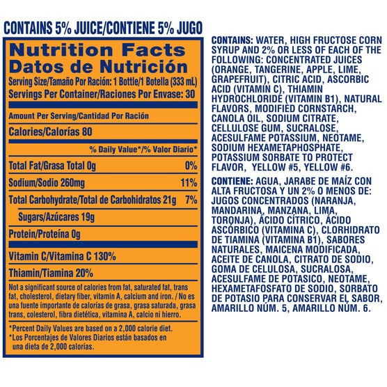 SunnyD Citrus Punch, Tangy Original, 11.3 fl oz, 30 ct