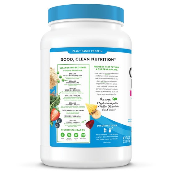 Orgain Organic Protein + 50 Superfoods Plant Based Protein Powder, 21g Protein, Vanilla Bean, 2.7 lbs