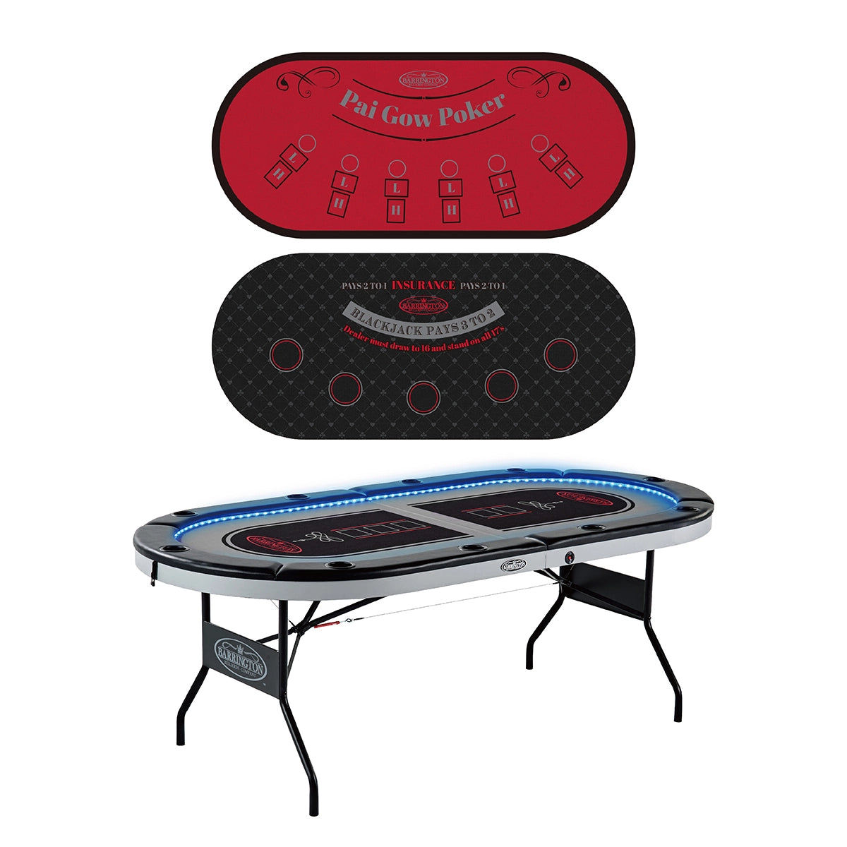 Barrington 10-player Poker Table with LED Lights - image 25