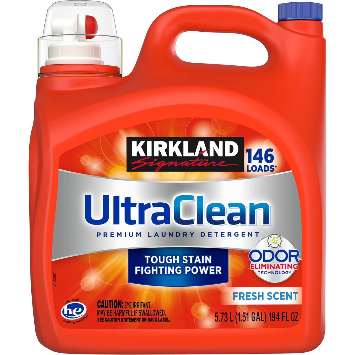 Kirkland Signature Liquid Laundry Detergent, Ultra Clean, HE Compatible, Fresh Scent, 146 Loads, 194 fl oz