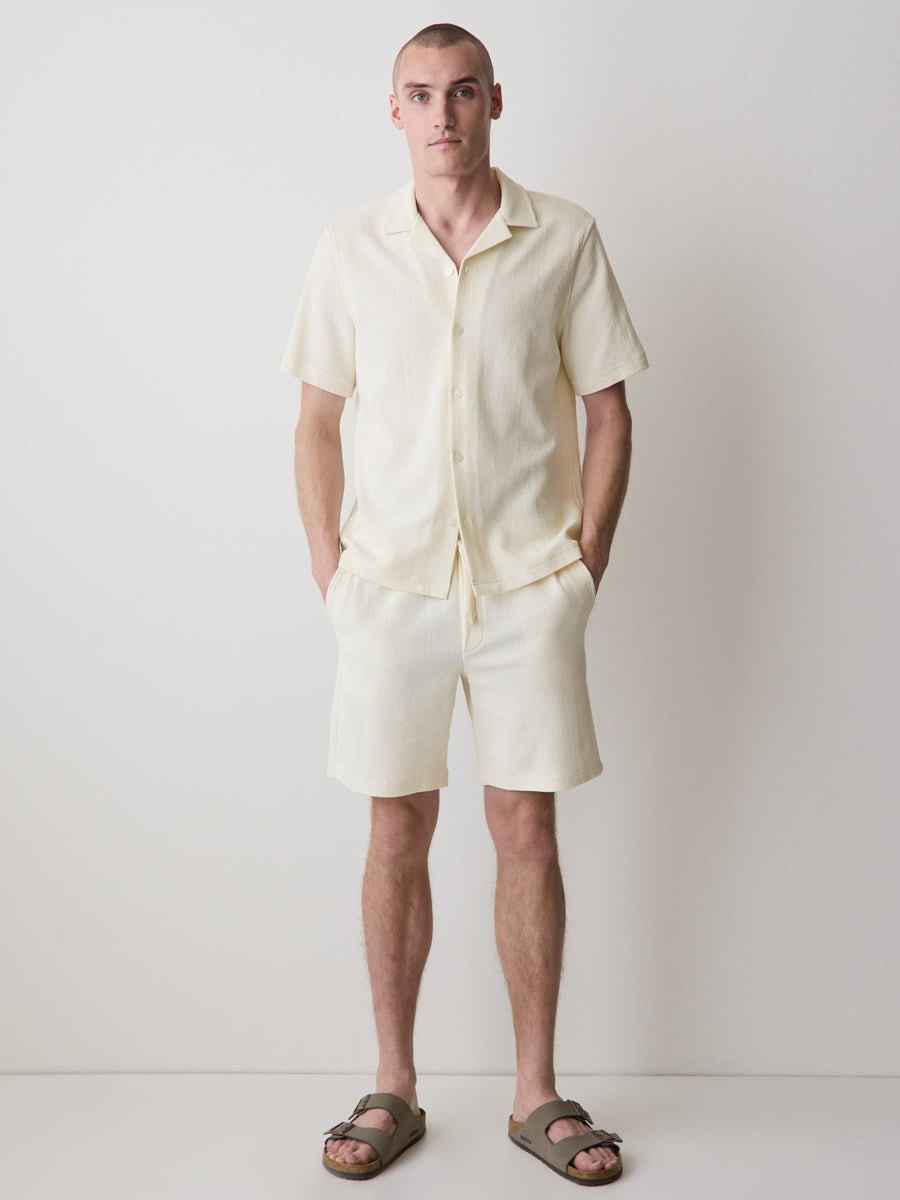 Ribbed Sweater Short with Elastic Waistband