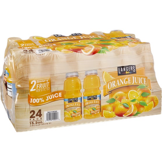 Langers 100% Orange Juice, 15.2 fl oz, 24 ct