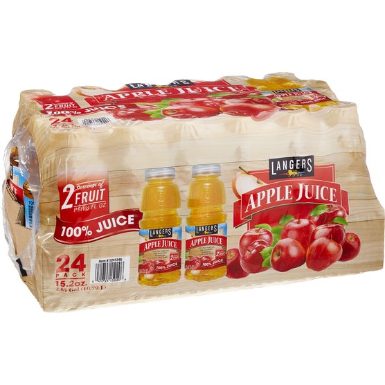 Langers 100% Apple Juice, 15.2 fl oz, 24 ct