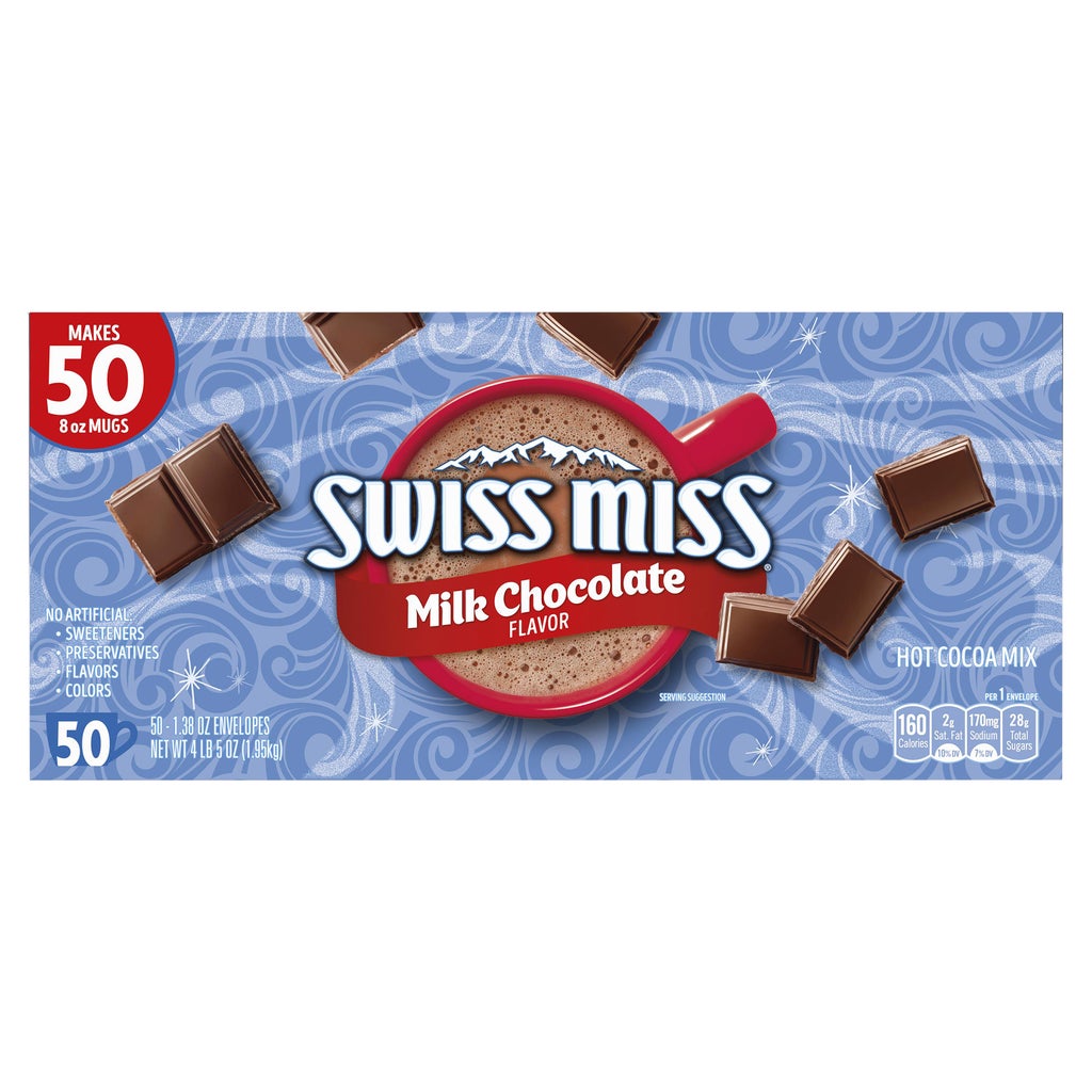 Swiss Miss Hot Cocoa Mix, Milk Chocolate, 1.38 oz, 50 ct