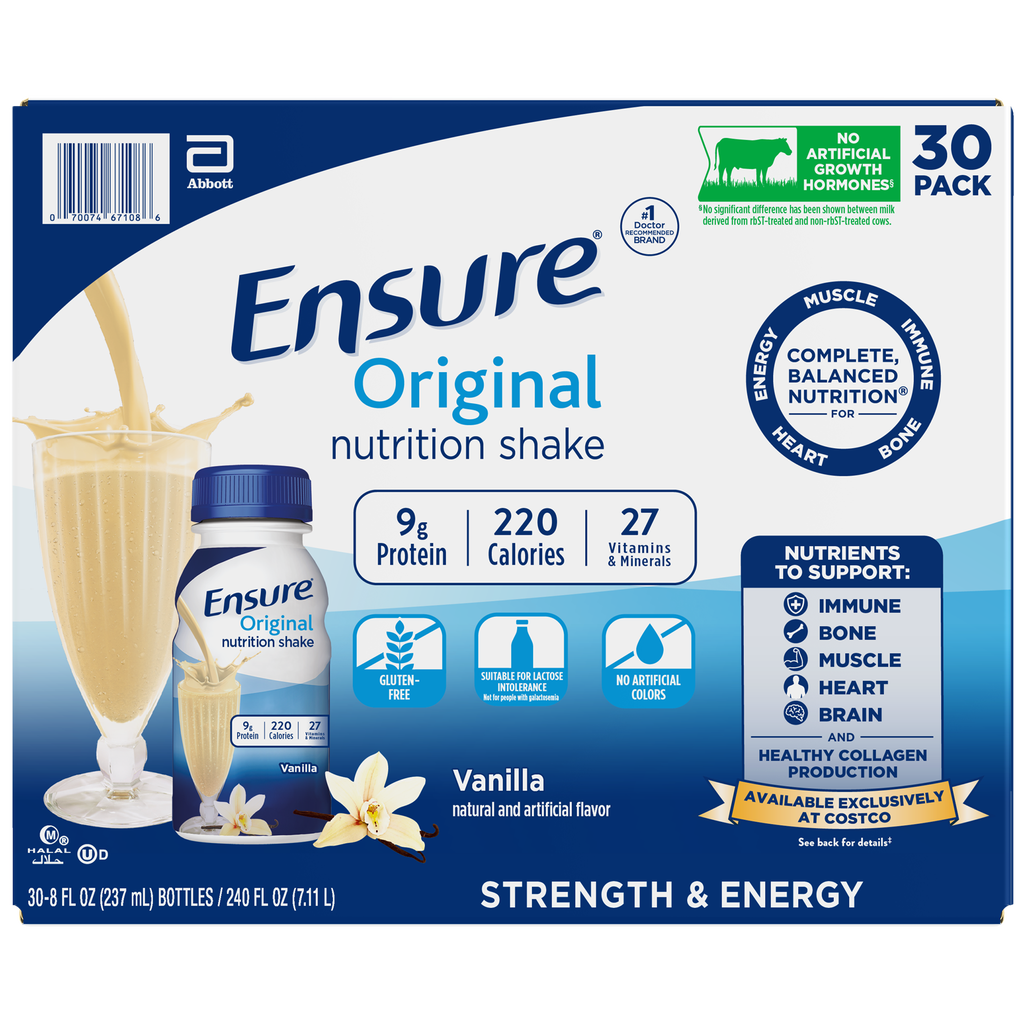 Ensure Original Nutrition Shake, Vanilla, 8 fl oz, 30 ct