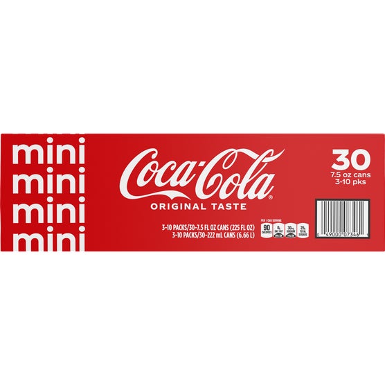 Coca-Cola Original Taste Mini Cans, 7.5 fl oz, 30 ct