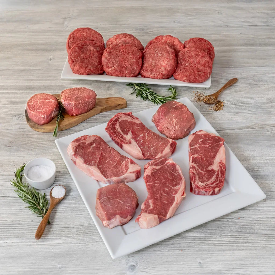 Chicago Steak Premium Angus Beef Butcher Assortment, 17 Total Packs, 8 Lbs. Total