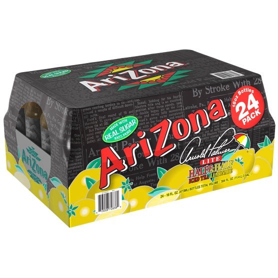 AriZona Arnold Palmer Lite Half & Half, Iced Tea Lemonade, 16 fl oz, 24 ct