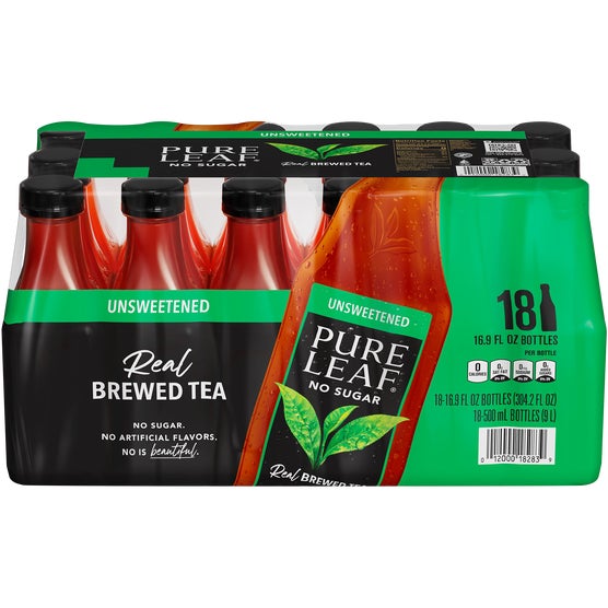 Pure Leaf Real Brewed Black Tea, Unsweetened,16.9 fl oz, 18 ct