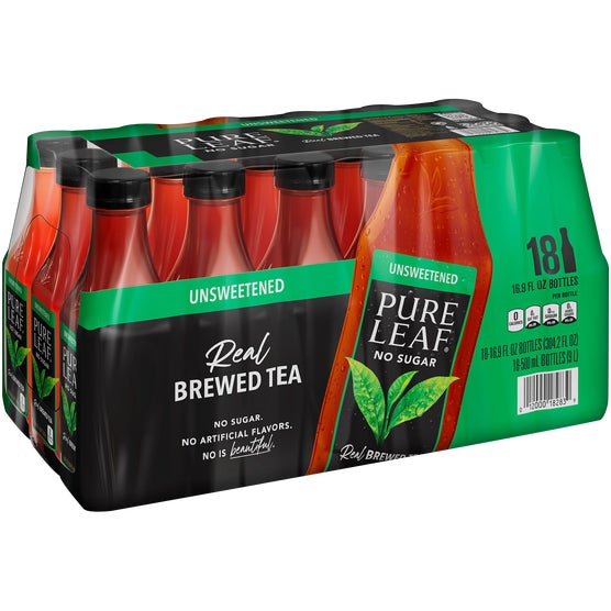 Pure Leaf Real Brewed Black Tea, Unsweetened,16.9 fl oz, 18 ct