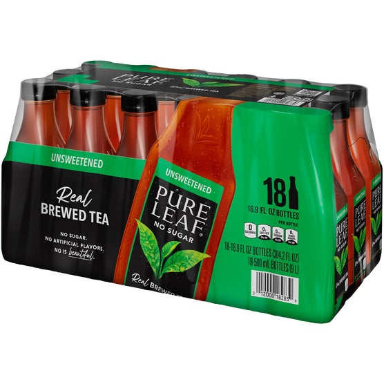 Pure Leaf Real Brewed Black Tea, Unsweetened,16.9 fl oz, 18 ct