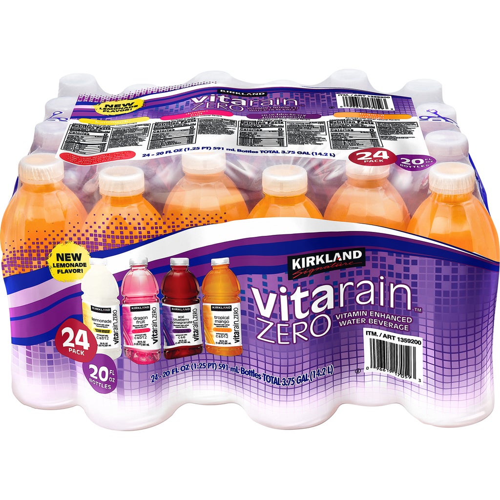Kirkland Signature Vita Rain Zero, Variety Pack, 20 fl oz, 24 ct