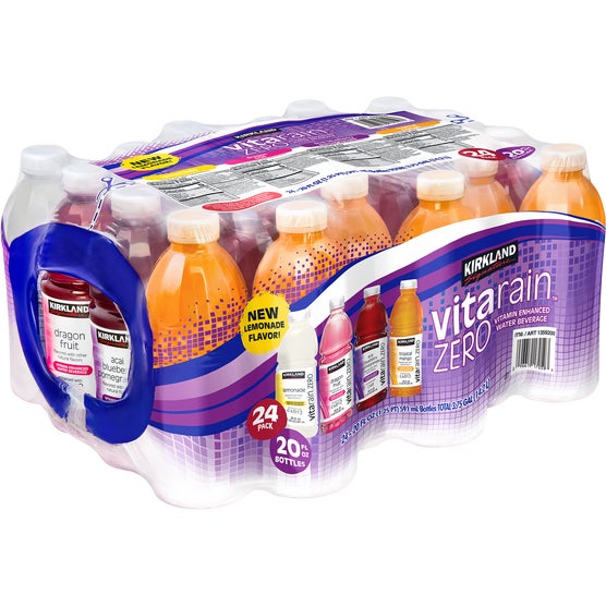 Kirkland Signature Vita Rain Zero, Variety Pack, 20 fl oz, 24 ct