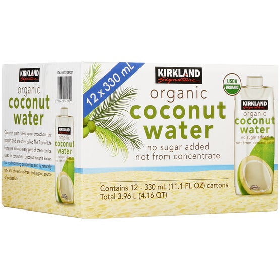 Kirkland Signature Organic Coconut Water, 11.1 fl oz, 12 ct