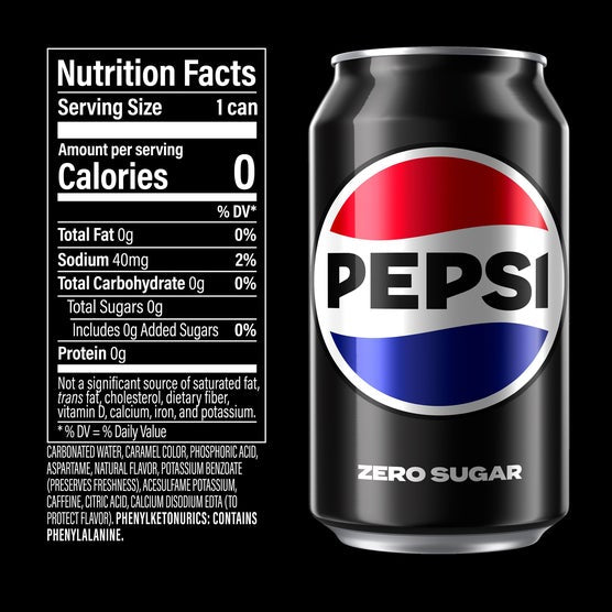 Pepsi Zero Sugar, 12 fl oz, 36 ct