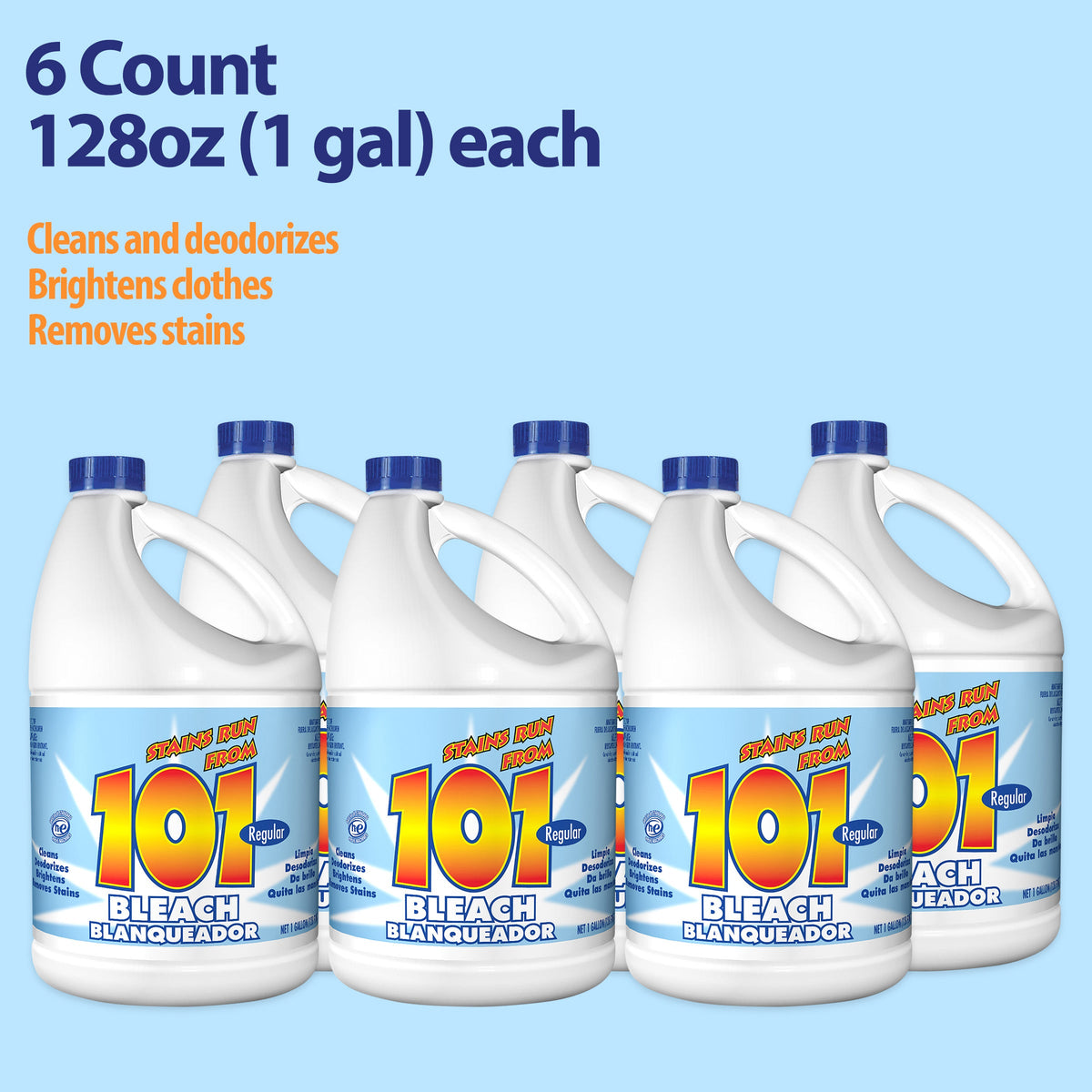Austin's 101 Bleach, Regular Strength, 1 Gallon, 6 ct - image 3