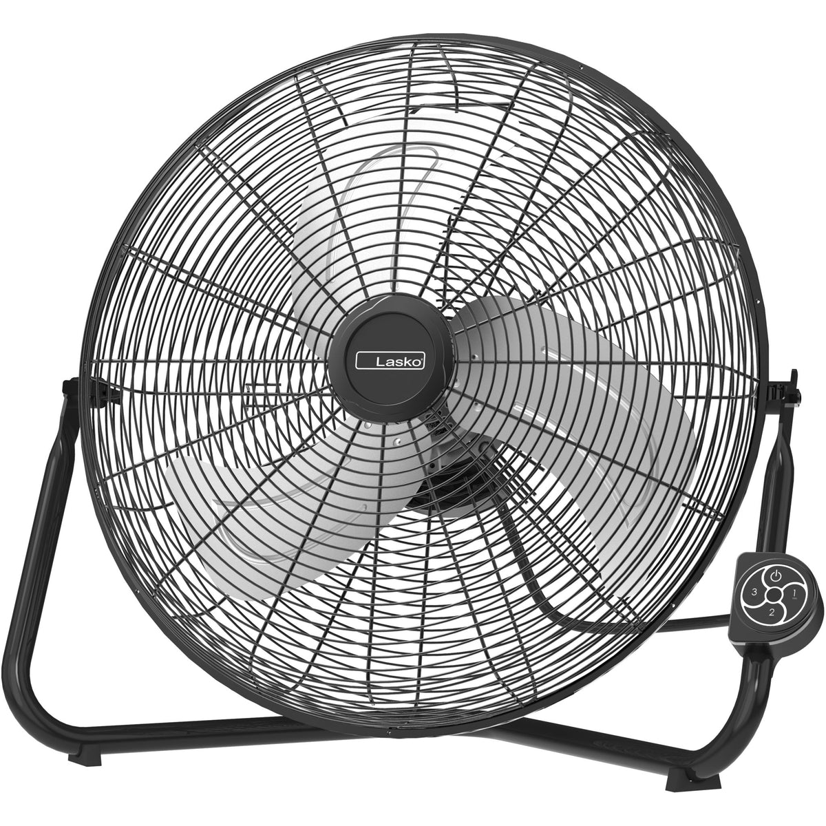 Lasko Commercial 20" High Velocity Fan with Remote Control, 3 Speeds, Floor/Wall-Mount, Black