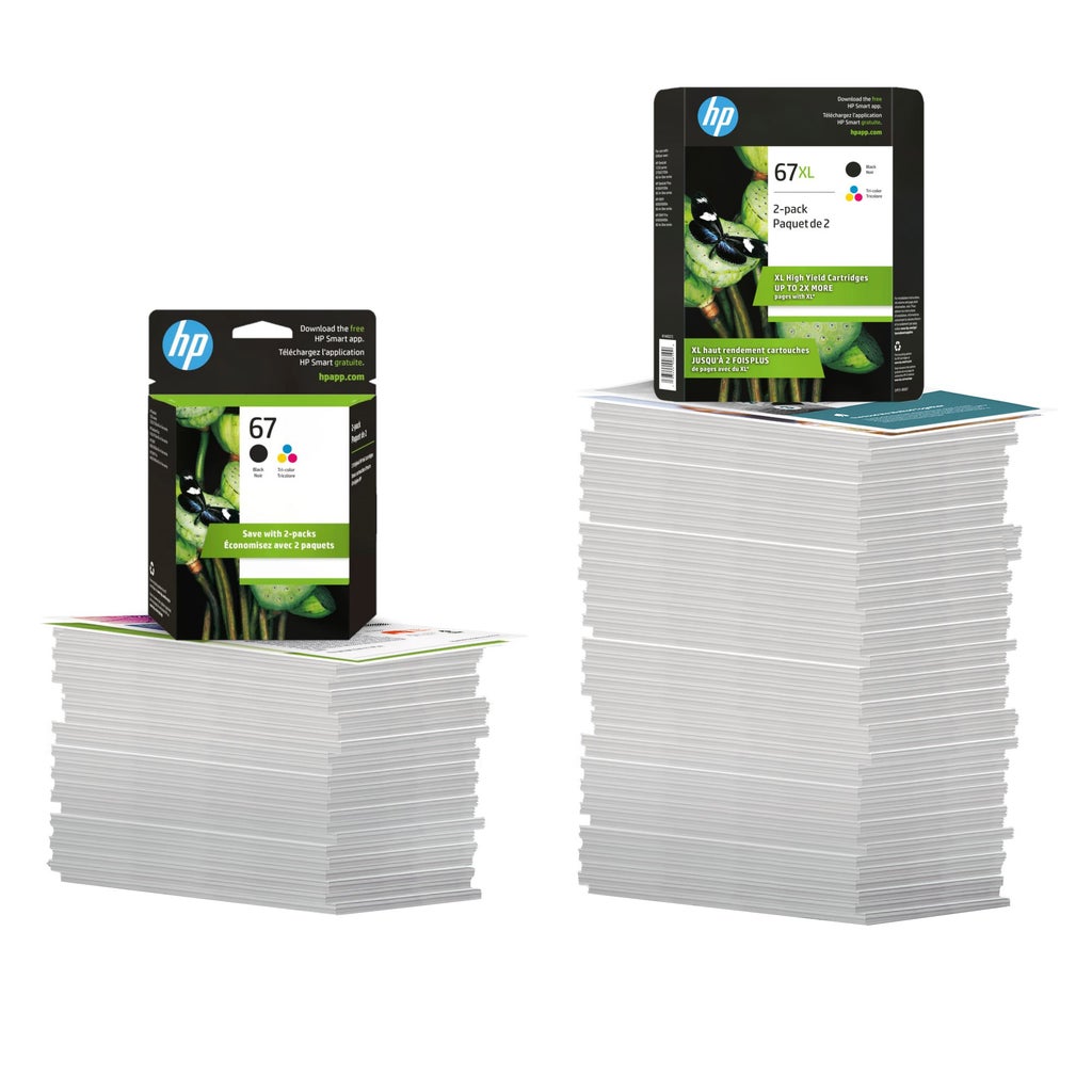 HP 67XL High Yield Ink Cartridge, Black & Tri-Color