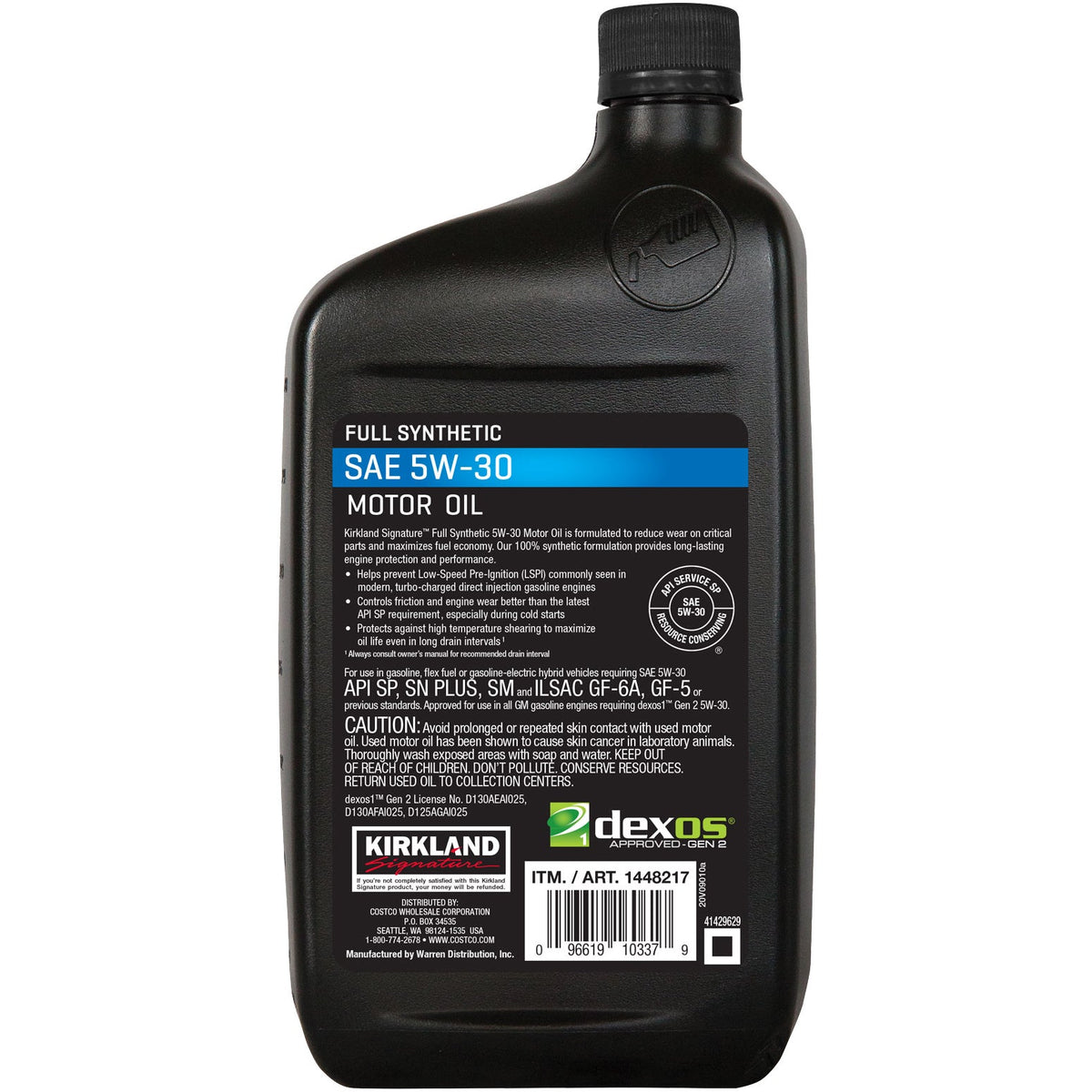 Kirkland Signature SAE 5W-30 Full Synthetic Motor Oil, 1 Quart, 6 ct - image 5