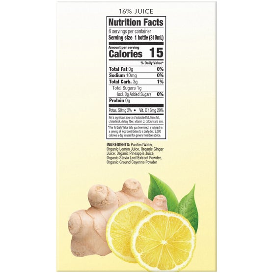 Suja Organic Cold-Pressed Ginger Love Lemonade, 10.5 fl oz, 6 ct