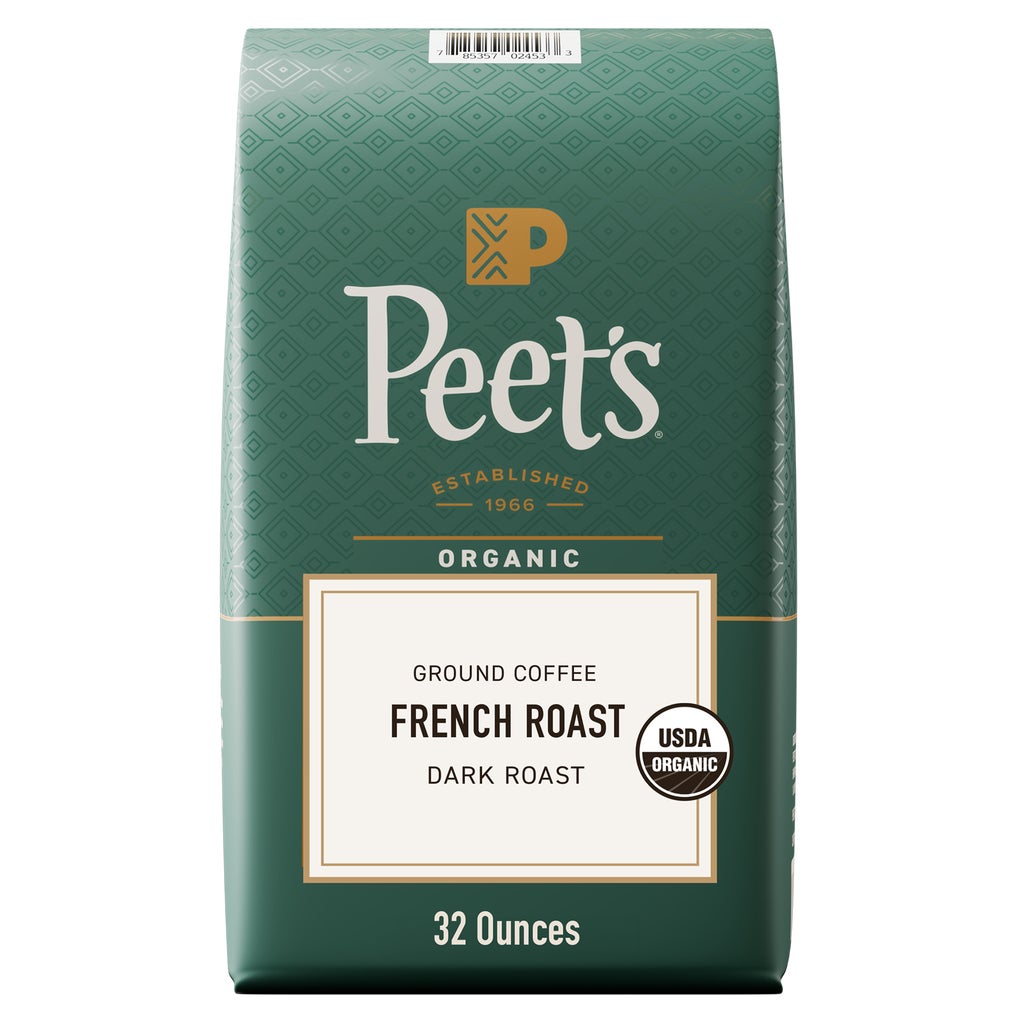 Peet's Coffee Organic French Roast Ground Coffee, Dark Roast, 2 lbs